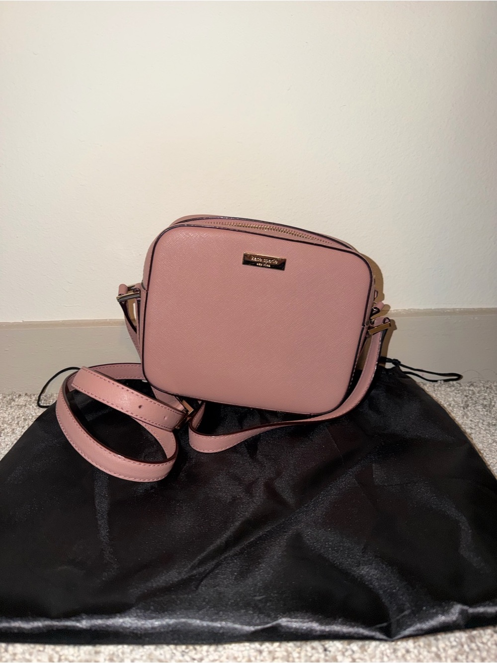 kate spade Rose Pink Saffiano Leather Crossbody Camera Bag